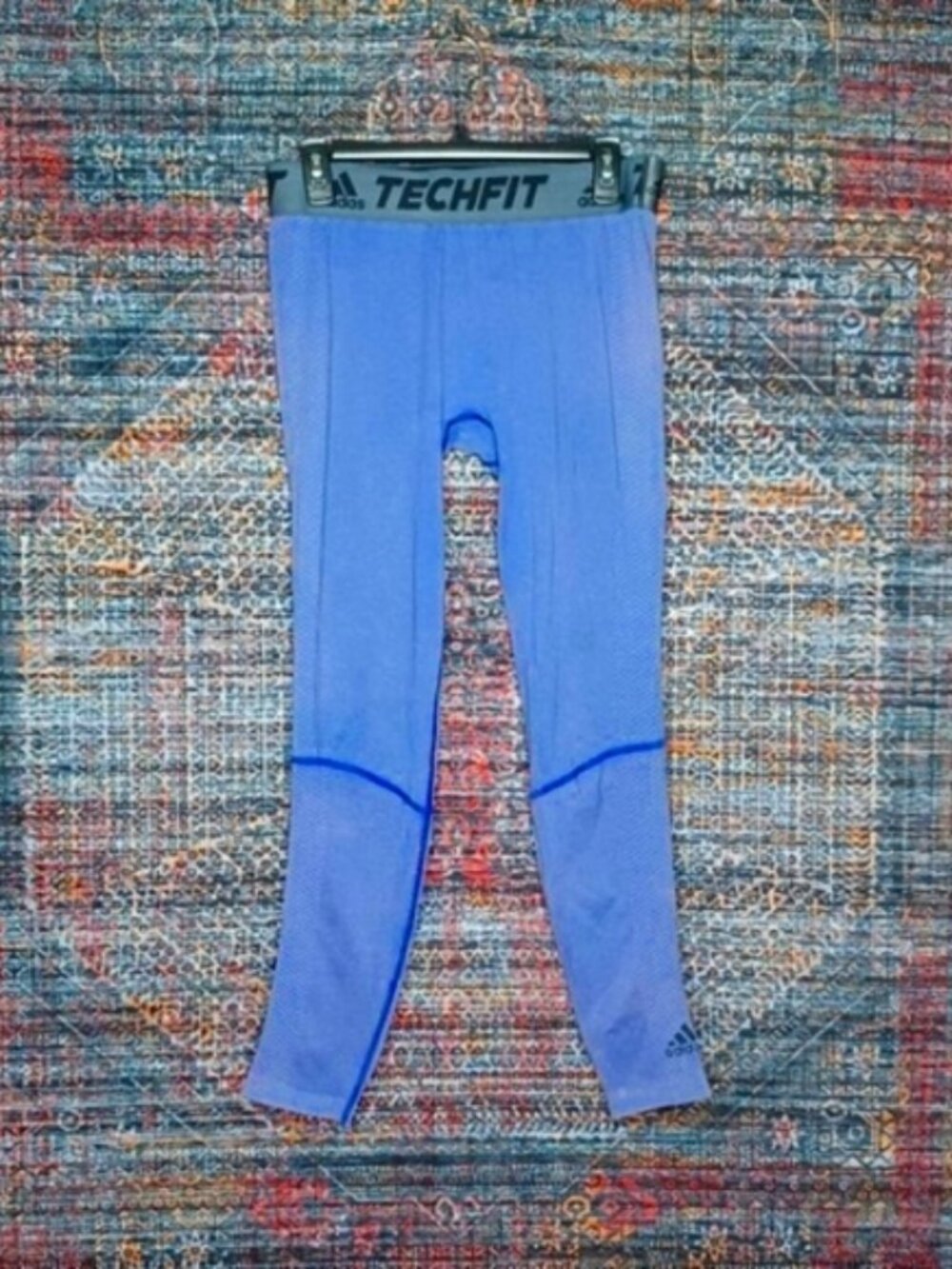 adidas mens blue mesh Techfit compression pants 2xl